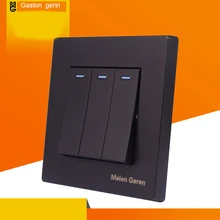 EU Standard 2 Gang 1 Way Push Button Switch with Scrub Plastic Panel Wall Rocker Switches Black AC 110-250V 10A 86*86mm Square EU Standard 2 Gang 1 Way Push Button Switch with Scrub Plastic Panel Wall Rocker Switches Black AC 110-250V 10A 86*86mm Square