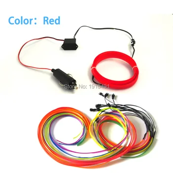 

Hot Sales Lovely Colorful 2.3mm Skirt 6mm Sew Tag Led Strip Red 2Meters Flickering Neon EL Cold Light By DC12V Car Decorative