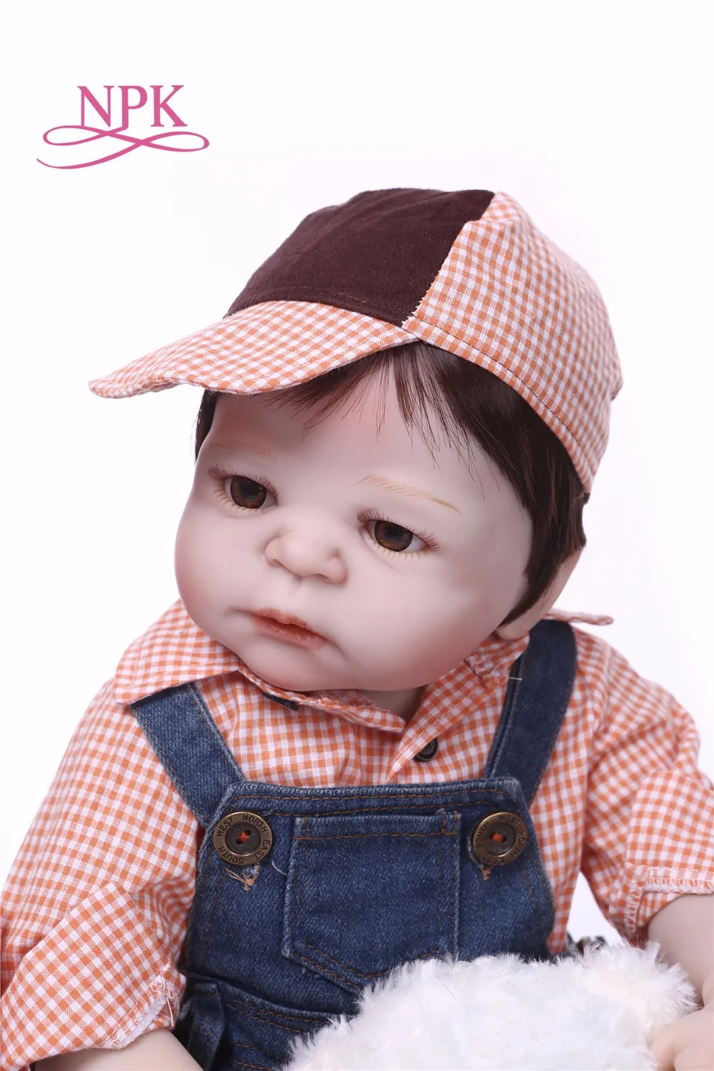 Bebes reborn menino 2" 57 см NPK полный силикон reborn baby boy куклы игрушки для ребенка подарок с медведем плюшевая бутылочка с соской bonecas