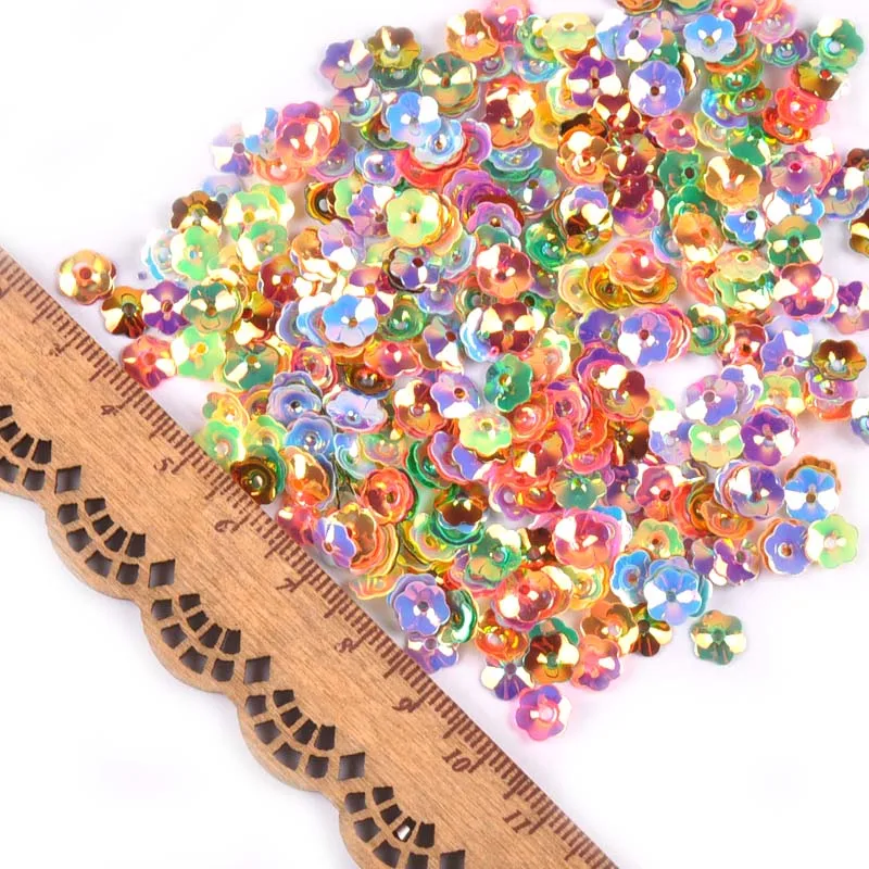 23 г(1500 шт) смешанные мини-Цветочные Блестки для ремесла DIY Scrapbooking Блестки для шитья одежды Lentejuelas 6,5 мм C0814