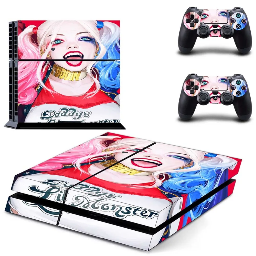 

PS4 Console Skin Decal Sticker Harley Quinn + 2 Controller Skins Set