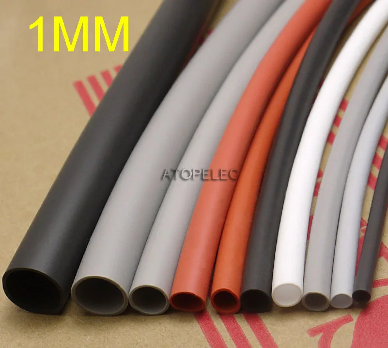 1mm Diameter Flexible 1.71 Soft Silicone Heat Shrink Tubing Thick Wall