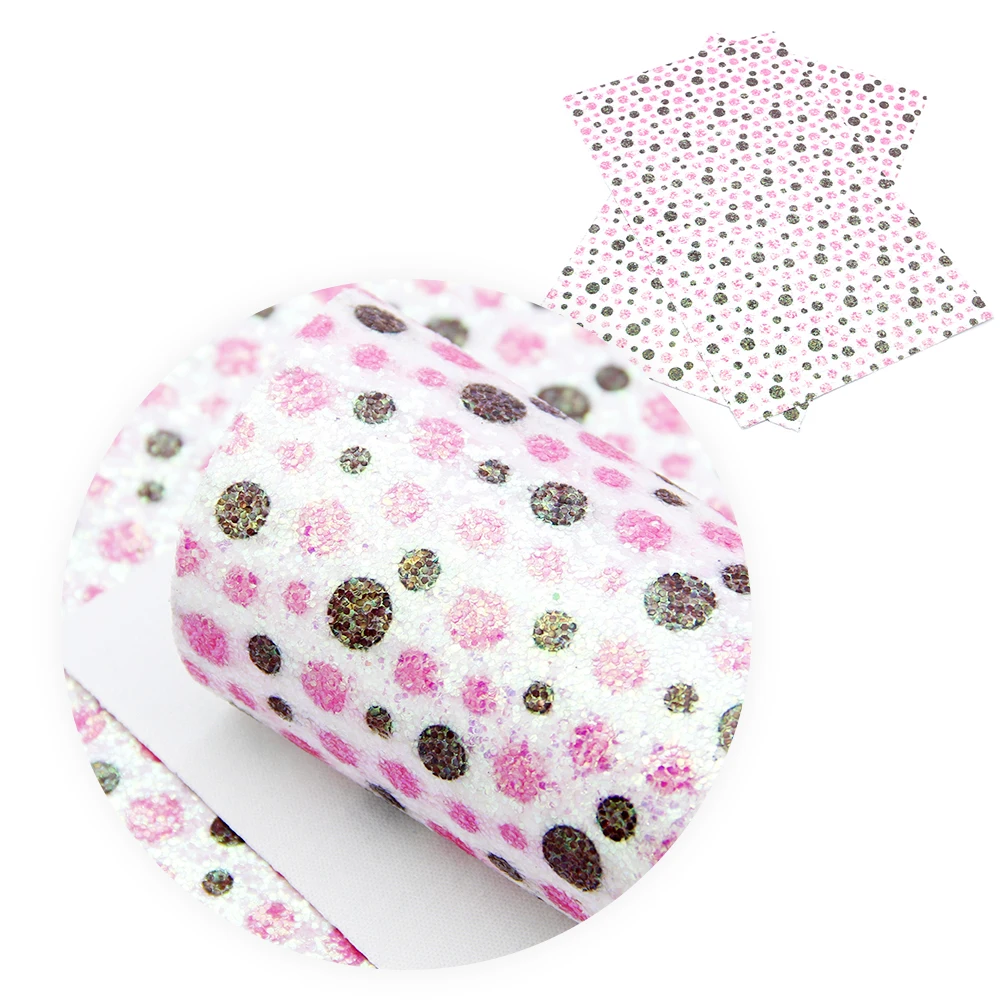 1075755006 David accessories 20*34 см цветок в полоску горошек Лоскутная блестящая искусственная синтетическая кожа, DIY декоративные Hairbow мешок ремесла, 1Yc6037 - Цвет: 1075755006