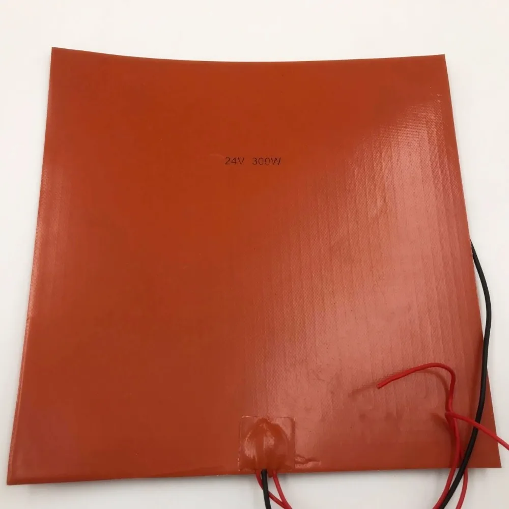 

24V 300W Square Silicone Rubber Heater Mat 300 x 300mm Reprap 3D printer silicone rubber heating plate mat sheet plate