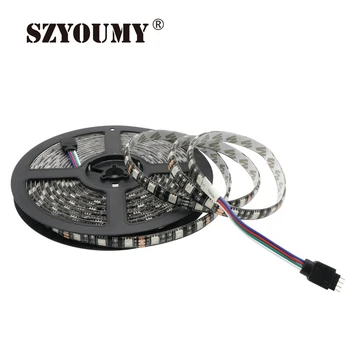 

SZYOUMY 5M 300Leds RGB 5050 SMD Flexible LED Strip Light 60 LEDs/M Waterproof IP65 Led Lamp 5050 Black PCB DC 12V 100M DHL free