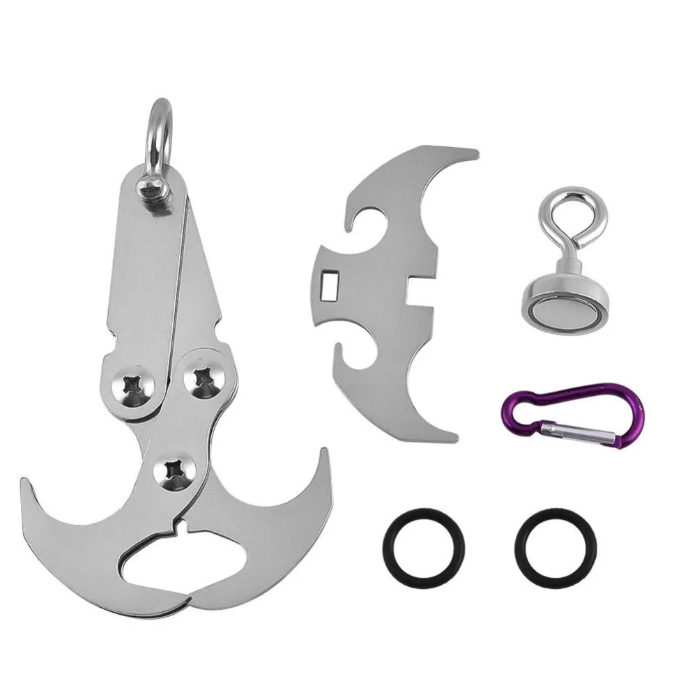 

Outdoor Stainless Steel Gravity Hooks Multi-Function Folding Grappling Hook Climbing EDC Rock Climbing Claws Survival Tools