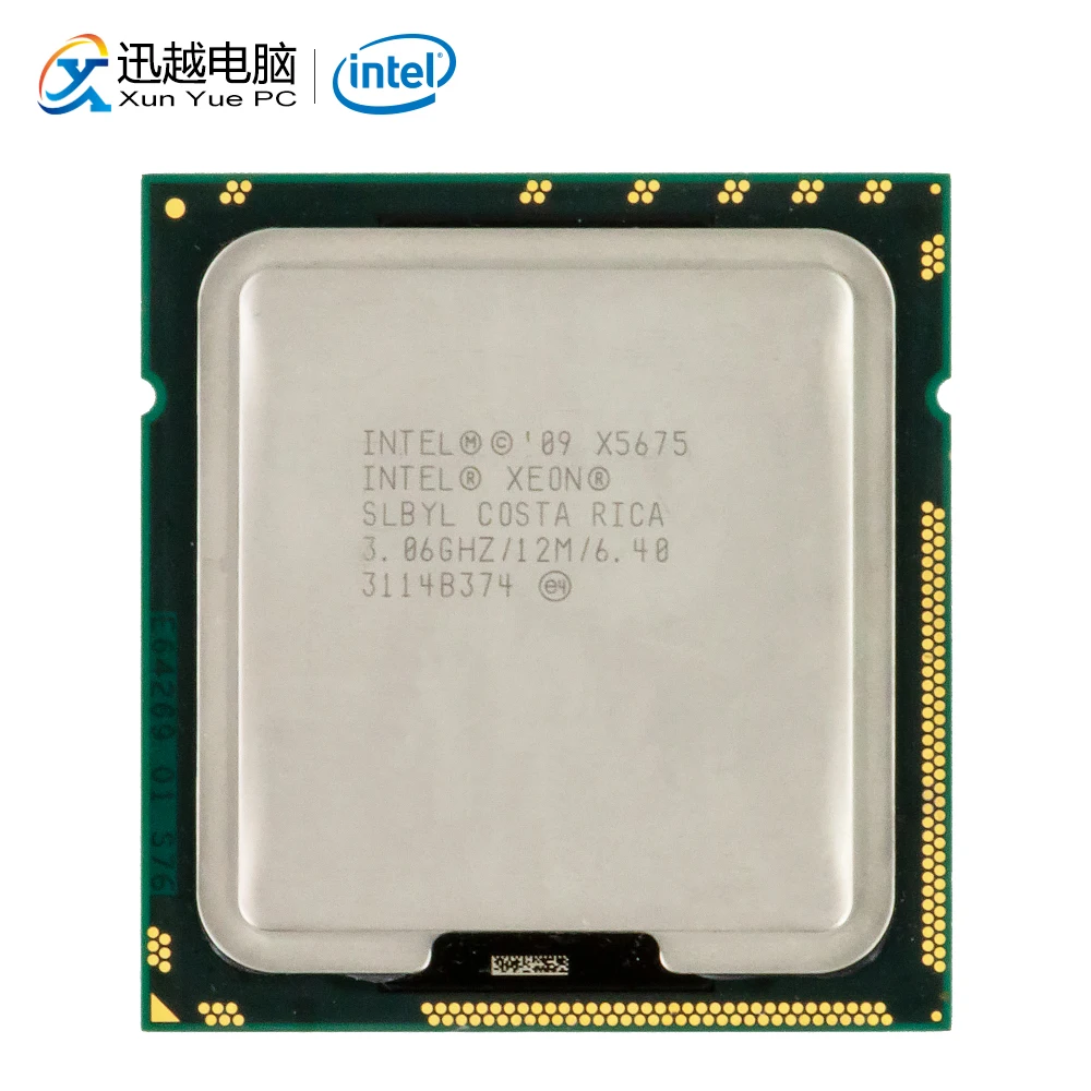 إنتل زيون X5675 سطح المكتب المعالج ستة النواة 3.06 GHz SLBV3 L3 مخبأ 12 MB QPI 6.4GT/s LGA 1366 5675 الخادم وحدة المعالجة المركزية المستخدمة