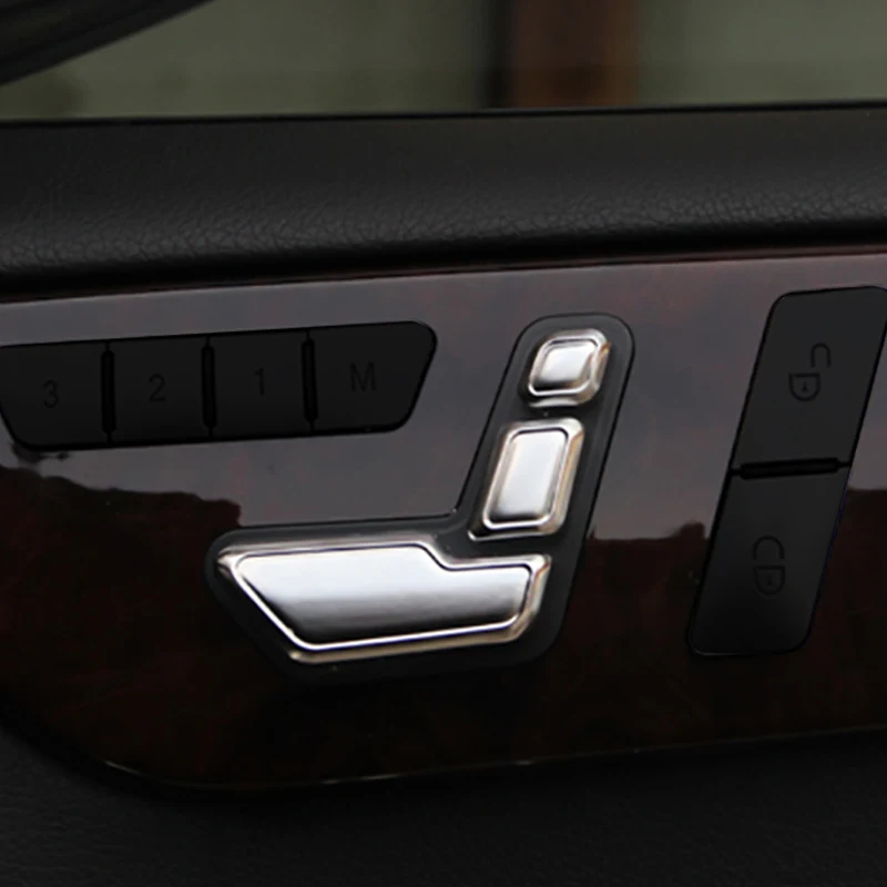 

Car styling Chrome Car Door Seat Adjust Button Switch Cover Trim for Mercedes Benz GLK/E/C /CLS/GLA/GL/ML W204 W205 W212 W218