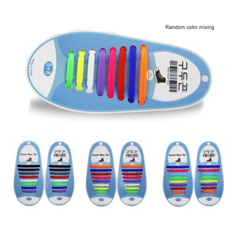 Unisex Athletic Running No Tie Shoelaces Elastic Silicone Sneakers Fit Strap Shoe Lace Outdoor Accessories Gym Leisure Shoes New