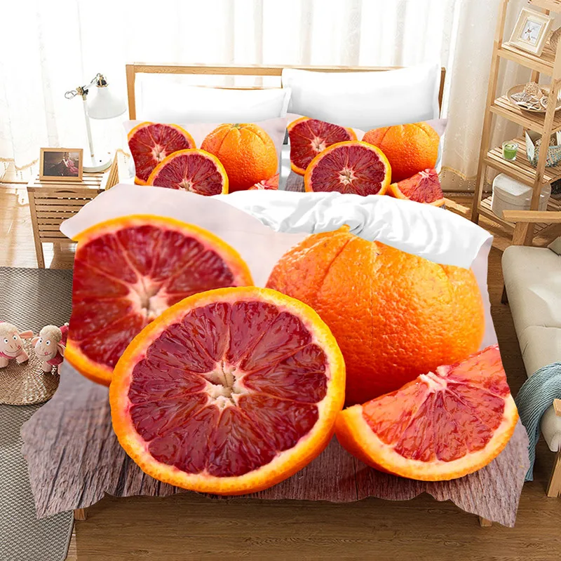 Summer fruit 3D bedding set duvet cover realistic bedding set pillowcase bed home textiles