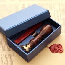 New Customized wax seal Gift Box copper stamp with Sealing Wax league,DIY gift ancient seal stamp set,vintage and high quality