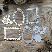 

Rectangle Oval Laced Frame Flower Metal Cutting Dies for Scrapbooking DIY Card Album Embossing Card Making Paper Decor New 2019