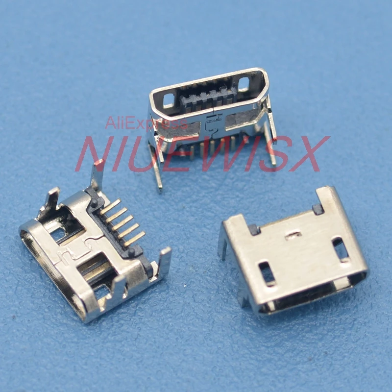 

100 шт. разъем Micro USB 5pin seat Jack Micro usb Четыре ножки 5P вставляемые пластины seat Mini usb коннектор Бесплатная доставка