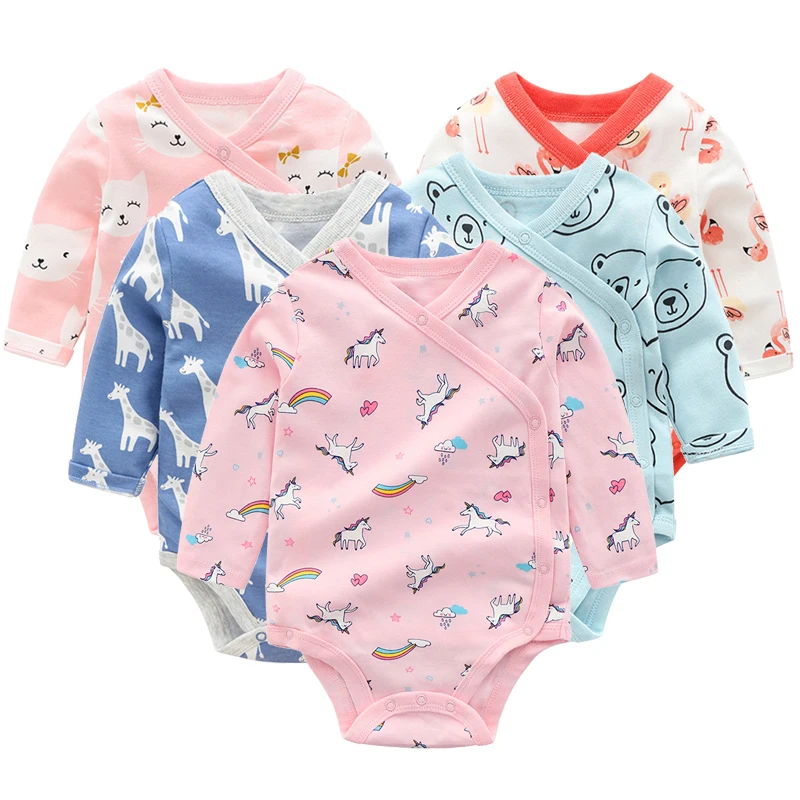 

Spring-autumn Newborn Baby Long Sleeved Clothing New Brand Baby Boys Girls Cartoon Unicorn Body Suit Infant Girls Pink Rompers