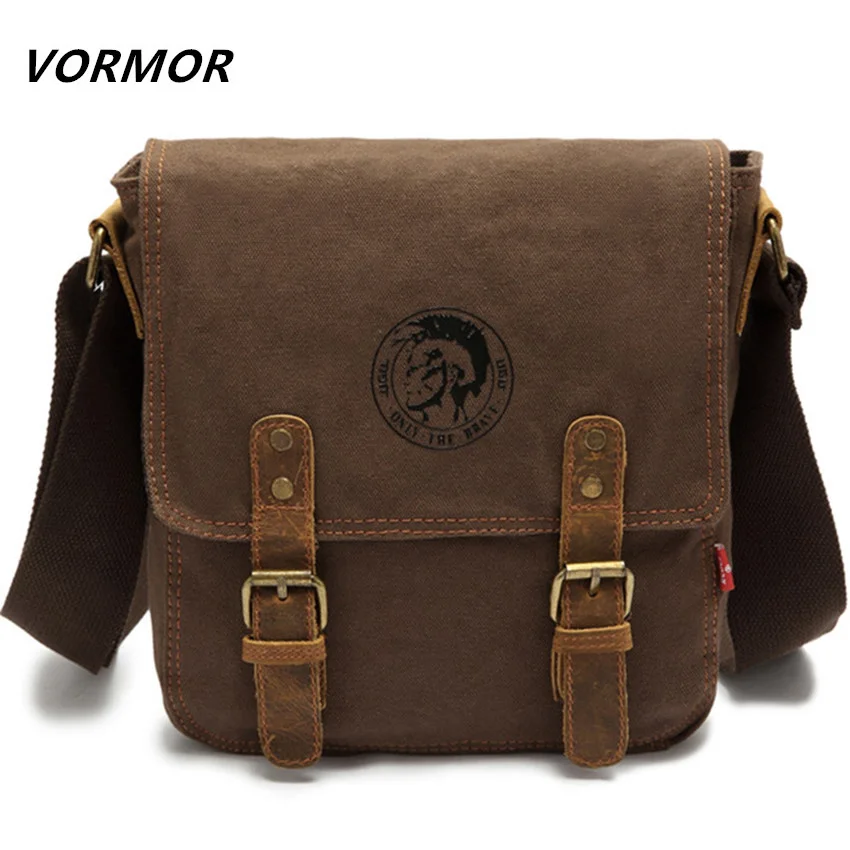 VORMOR Brand Thick canvas bag high quality men messenger bags fashion shoulder bags brand men bag