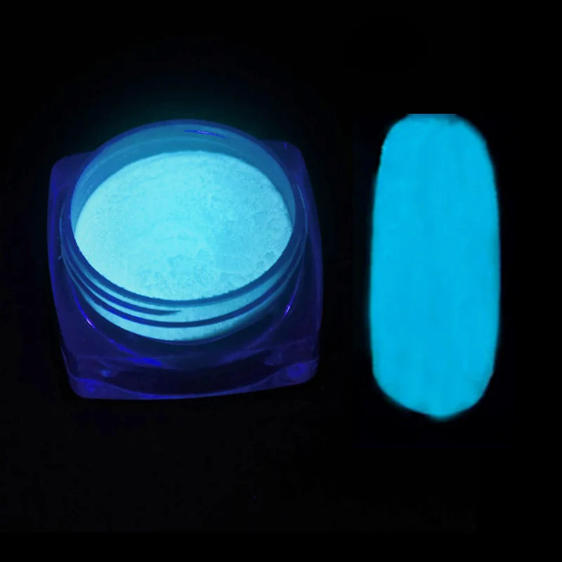 Модные неоновые Цвета фосфоресцирующие флуоресцентный Косметическая пудра светятся в темноте Дизайн ногтей Флуоресцентные акриловые