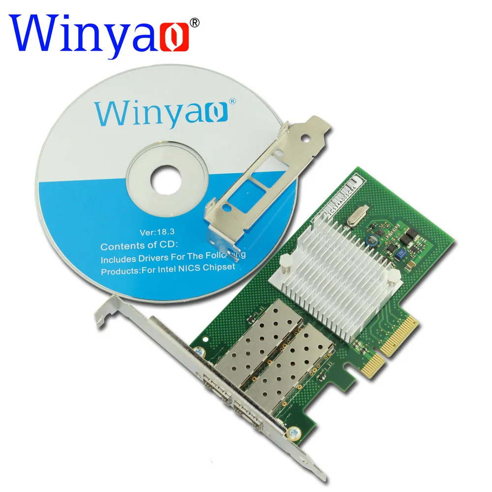 

Winyao WYI350F2-SFP PCI Express X4 Dual Port 1000Mbps Gigabit Ethernet Lan Fiber Server network card For I350-F2 Nic