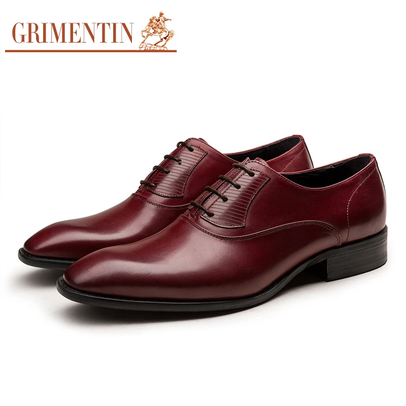 Italy Genuíno Dos Grimentin brown Designer Casamento Sapatos Masculinos Homens Se Couro Qualidade Black Vestem De Alta qwdvdI4