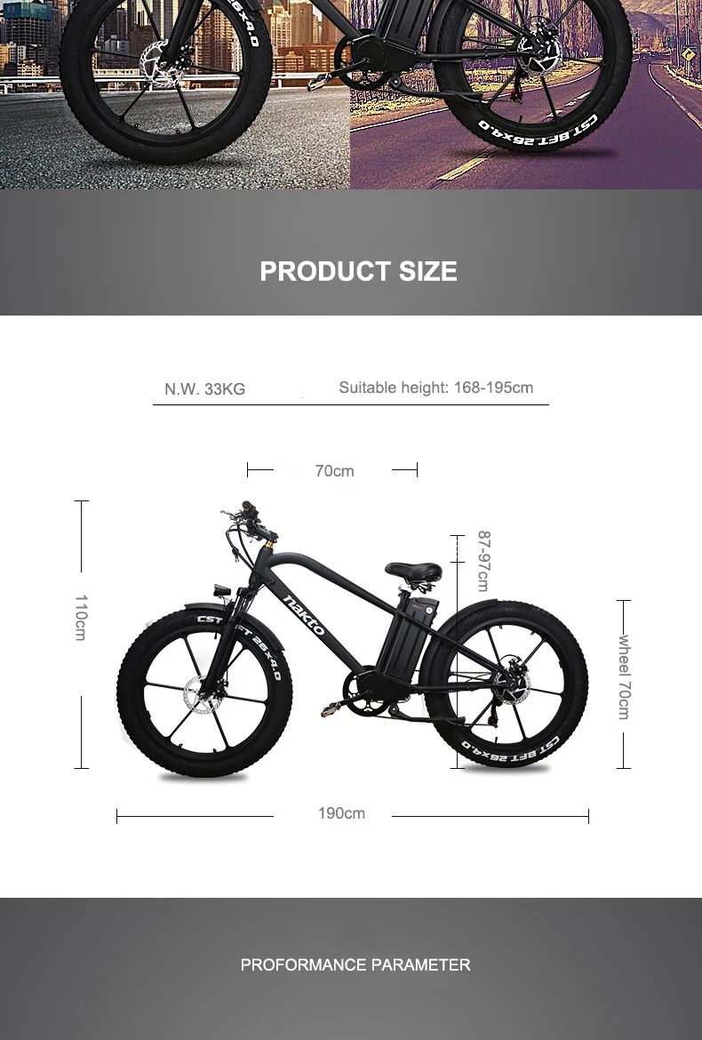 Sale 26inch Fat e-bike 48V500W snow electric bicycle lithium battery mountian bike 4.0 tires beach MTB 3.5 LCD meter Off-road 11