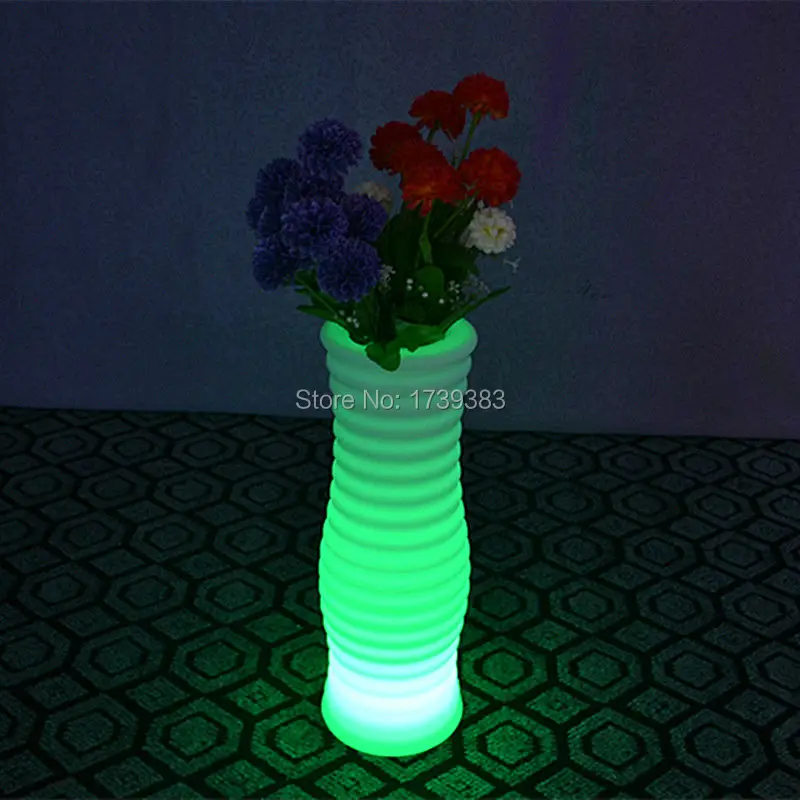 1 piece color change rechargeable remote control LED Luminous flower pot of Vase Lumineux LED Multicolore with ROUND XL