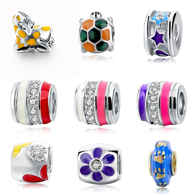 

SG Fashion DIY Jewelry European Beads Fits Charm Pandora Bracelets Necklaces Pendants Batch Beads Colors For Women gifts