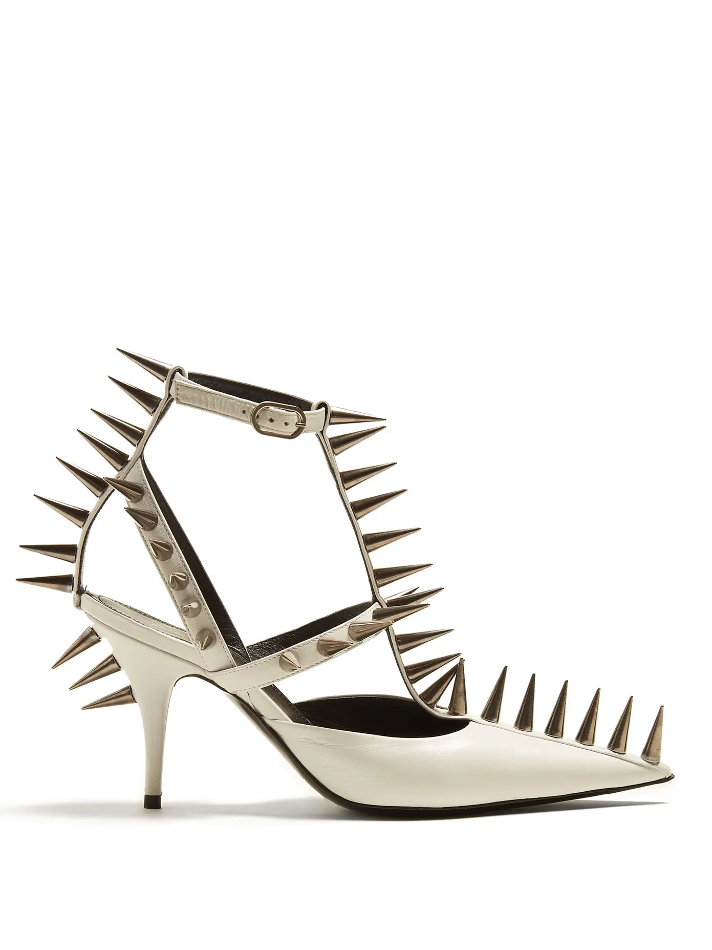 

2018 Summer Sandals Women New White Rivets Pointed Toe Sexy Sandals High Heeled Shoes Woman Thin Heels Women's Pumps Sandalias