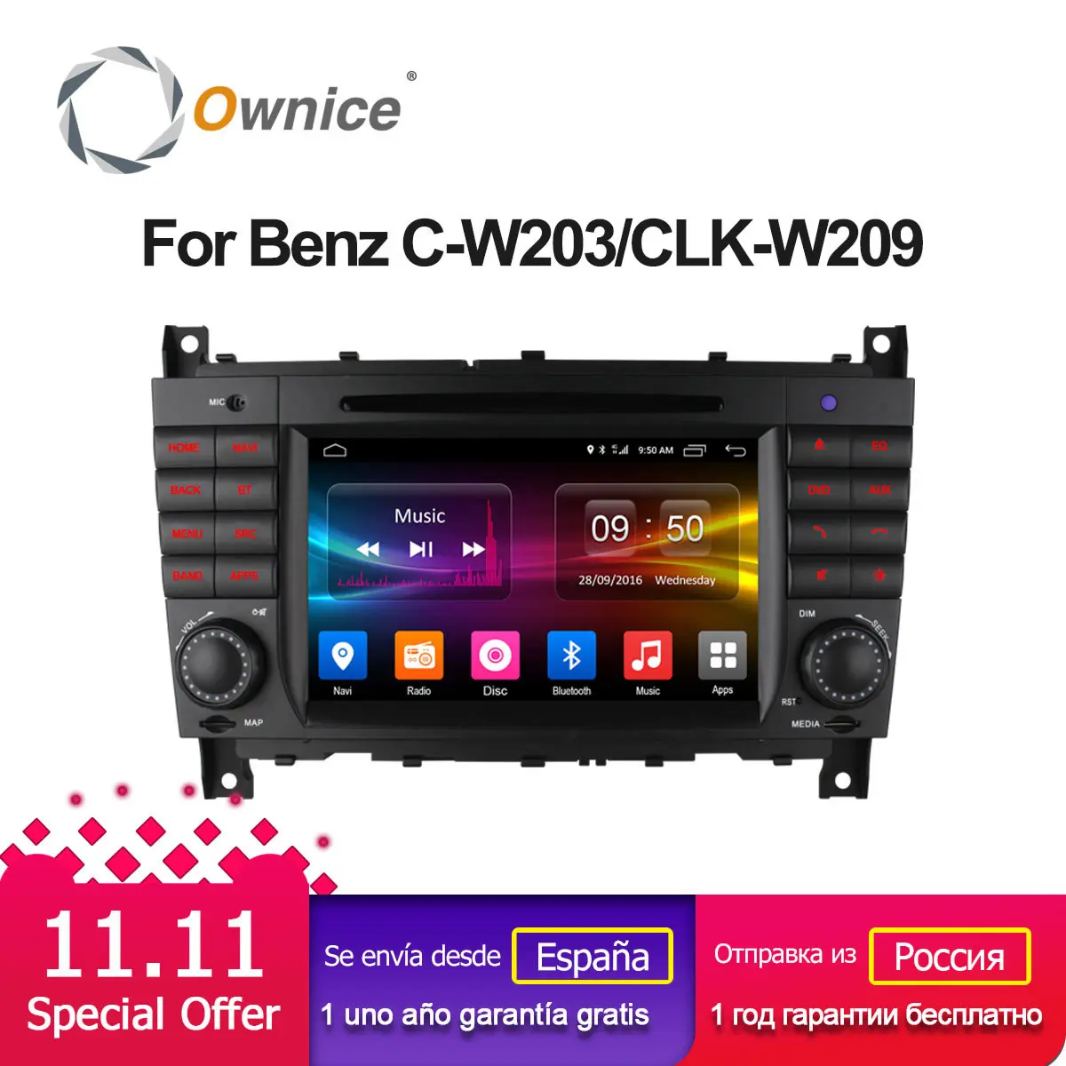 Excellent 4G SIM LTE Android 6.0 8 Core 32G ROM 2DIN Car DVD GPS player For Mercedes W203 W209 W219 A-Class A160 C-Class C180 C200 CLK200 0