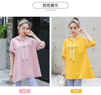 

Free shipping Hot style Pregnant women vogue of new fund of 2019 spring coat loose t-shirts hooded fleece