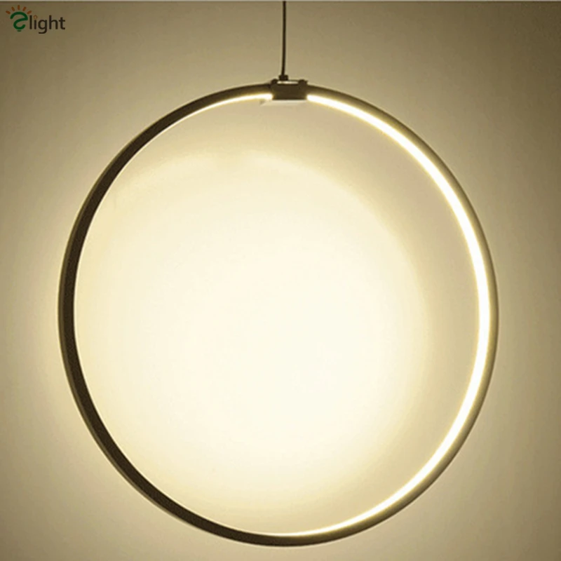 Современные DIY Алюминиевые кольца Led подвесные люстры свет блеск акриловые