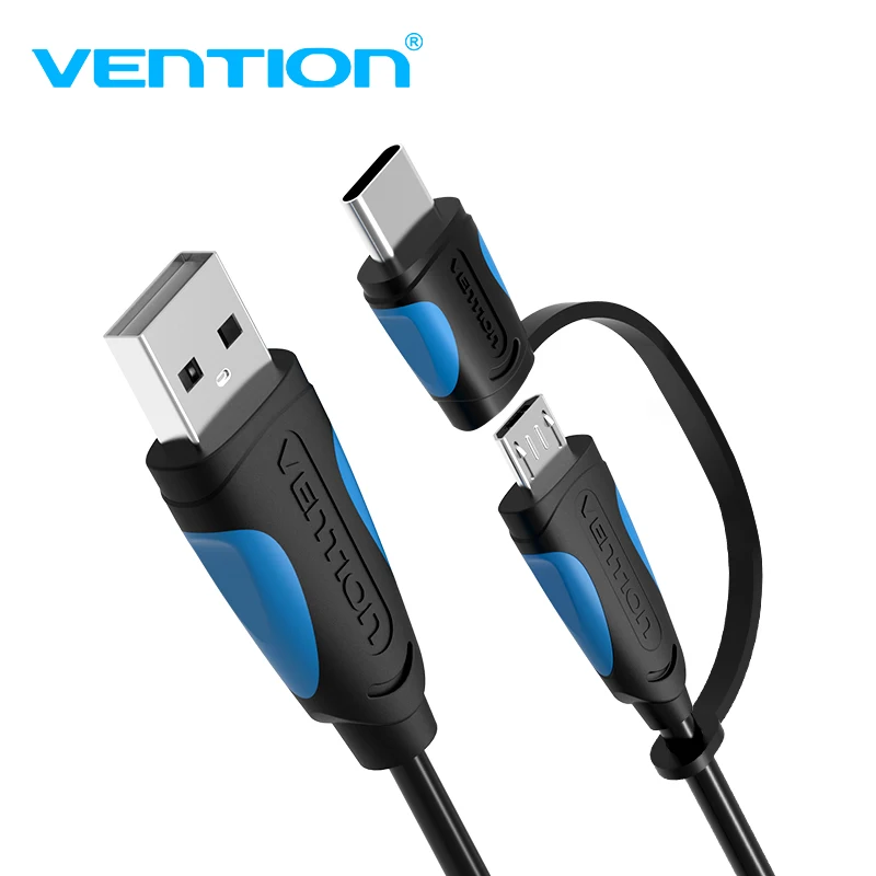 

Vention Type-C Micro USB Cable 2 in 1 USB Data Sync USB C 5V 2.4A Fast Charger Cable For Samsung Xiaomi 5p Huawei Type C Cable