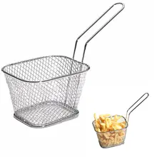 Mini French Deep Fryers Basket Net Mesh Fries Chip Kitchen Tool Stainless Steel Fryer Home Mini French Fries Baskets Strainer