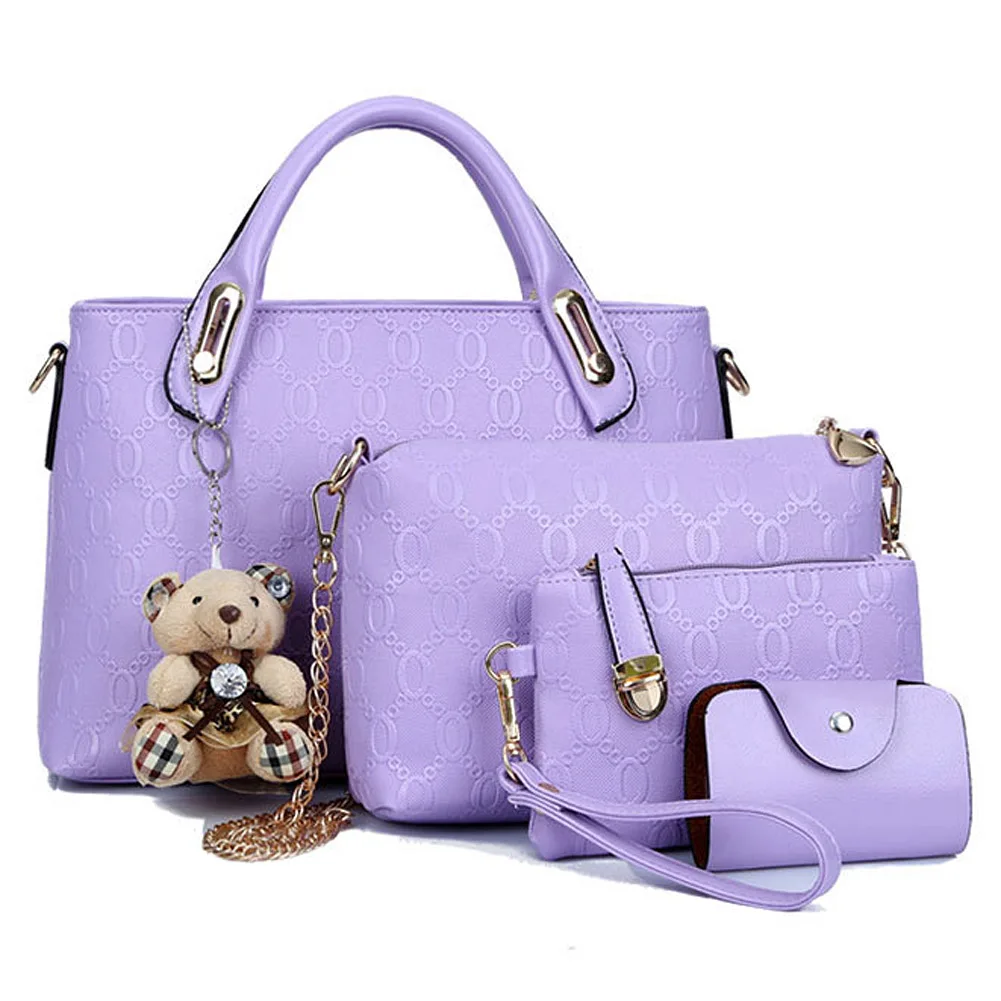 Лидер продаж, 4 шт., модная женская сумка из крокодиловой кожи, сумка на плечо, роскошные сумки-мессенджеры, большая сумка-тоут, известные бренды, высокое качество, 40 - Цвет: purple