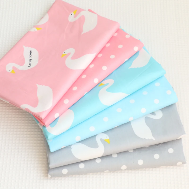6pcs/lot 40cm*50cm Colorful Little ducks Printed Cotton Fabric for