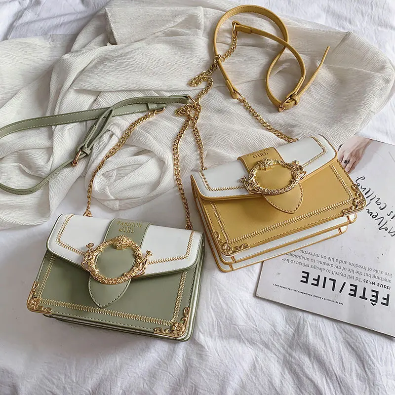 

Women Messenger Bag Brand Designer Flap Crossbody Bag Lady Handbag Female 2019 New Contrast Color Shoulder Bag Elegant Luxury