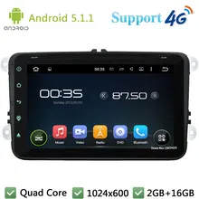 Quad Core 8 1024 600 Android 5 1 1 Car DVD Player Radio 4G DAB For