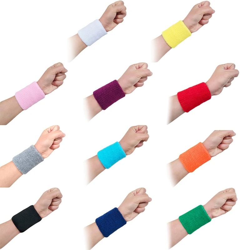 2PCS HOT Wristbands Sport Sweatband Hand Band Sweat Wrist Support Brace