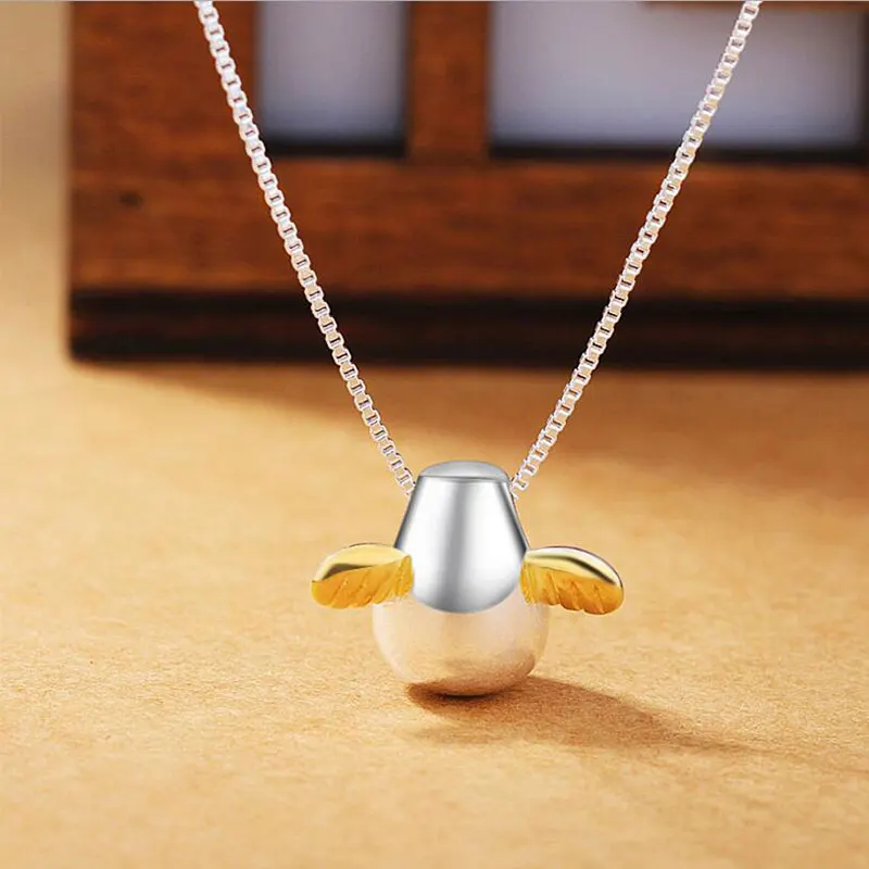 Anenjery 925 пробы Серебряное ожерелье яйцо ангела для женщин Стерлинговое Серебро-ювелирные изделия bijoux femme чокер S-N200
