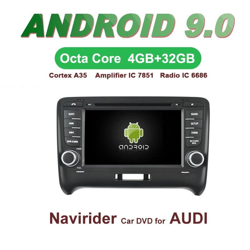 

OTOJETA Car GPS 7inch Android 9.0 Radio FOR AUDI TT 2006-14 head unit bluetooth Navigation Capacitive screen support mirror link