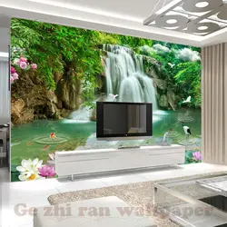 Заказ росписи 3D обои натуральный водопад пейзаж обои Гостиная Спальня ТВ фоне обоев papel де parede