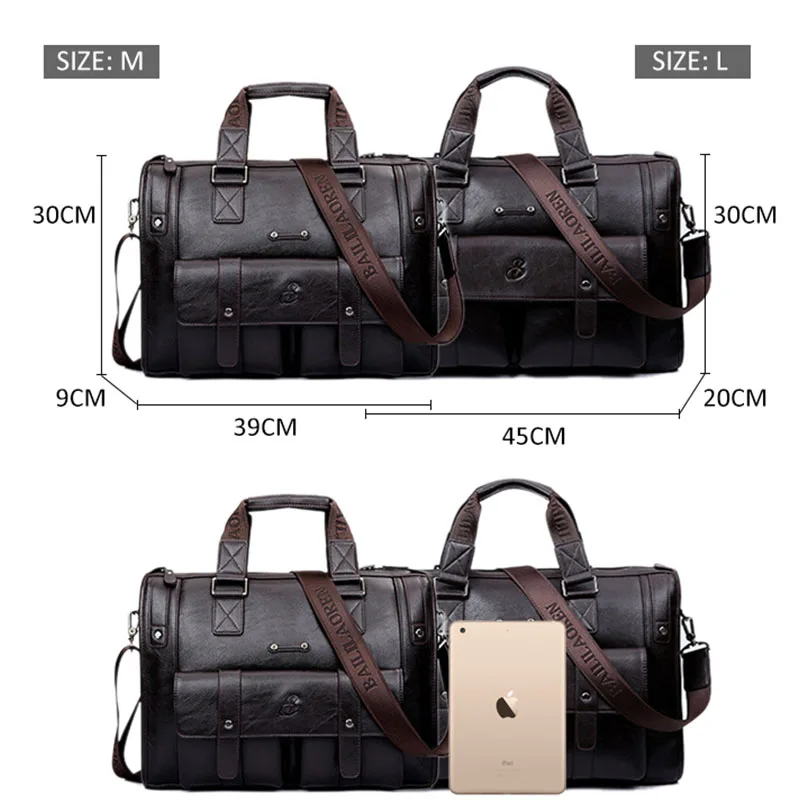  Men Leather Black Briefcase Business Handbag Messenger Bags Male Vintage Shoulder Bag Men's Large L