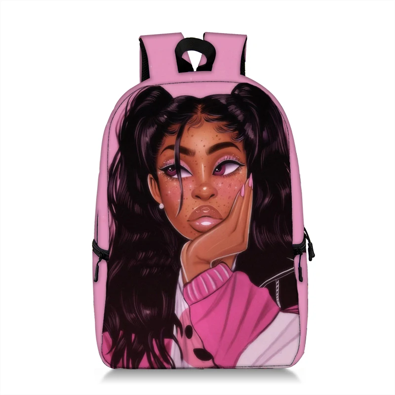 

Cute Afro Girls Print Backpack For Teenage Brown Girls Student School Bags Laptop Backpacks Women Rucksack Female Bookbag