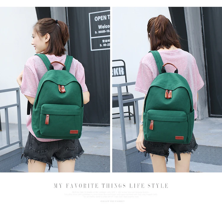 Scione Женский мини-рюкзак для путешествий, сумки для женщин, одноцветная Повседневная Холщовая Сумка, школьные сумки для девочек-подростков