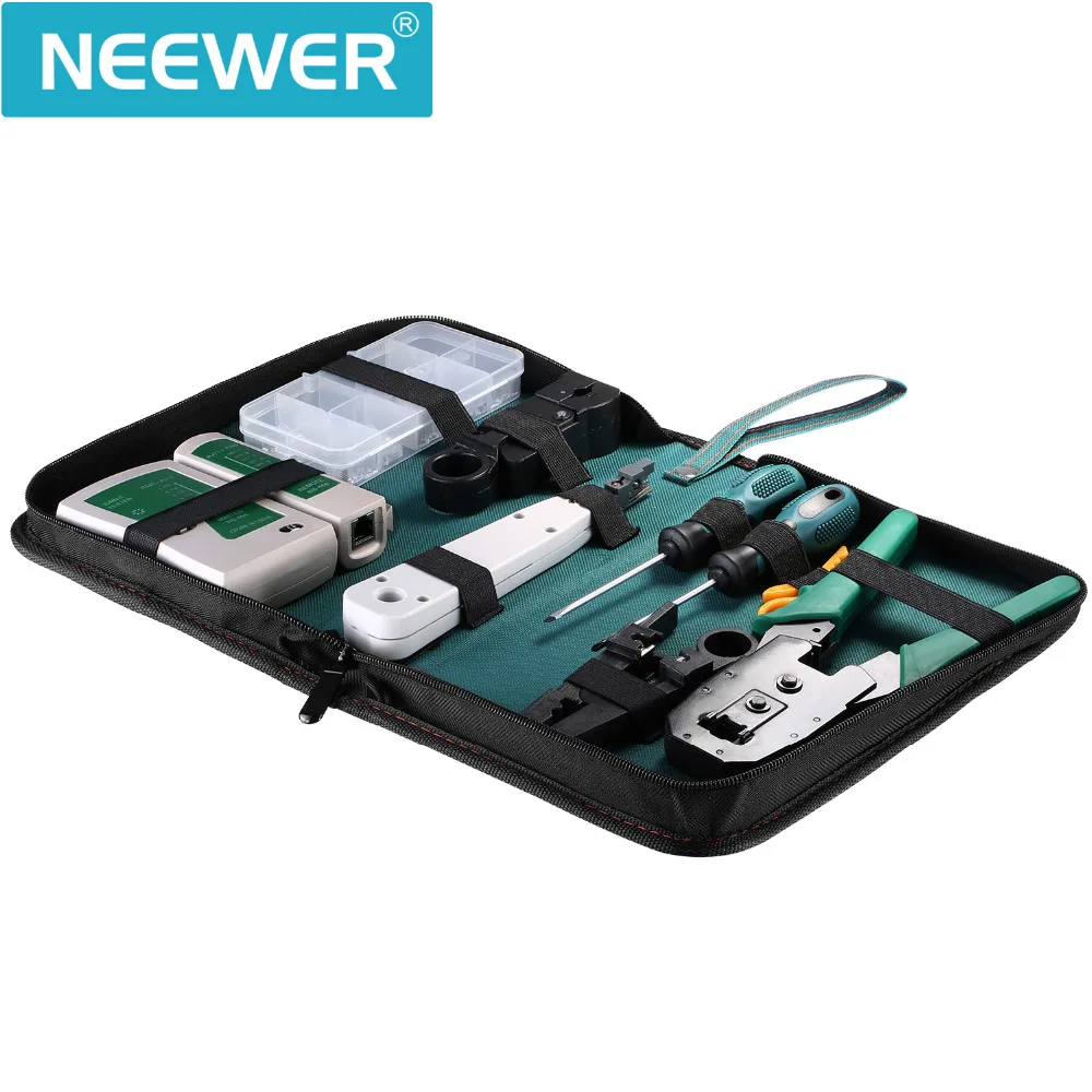 

Neewer Internet Network Cable Tester Wire Crimp LAN RJ45 RJ11 CAT5 Analyzer Tool Kit