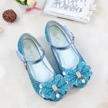 

girls leather shoes children party dancing rhinestones princess shoes Glitter Butterfly Low Heel Shoes Girls Enfant 3-15 Years