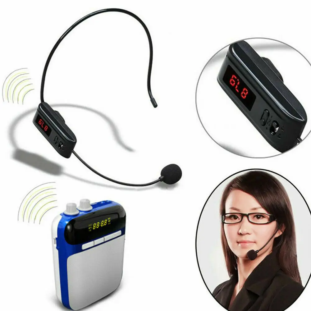 

Professional Wireless Microphone System Dual Headset FM Mic Cordless Receiver Loudspeaker For Lecture Teaching Conference Guide