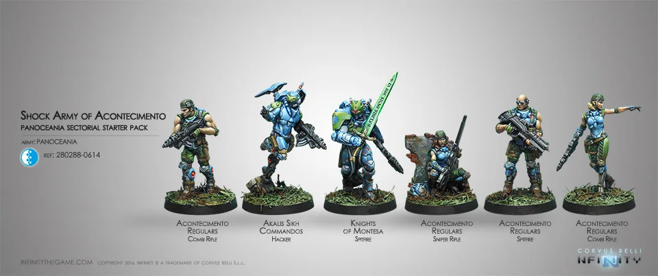 [Loong Way Miniatures] Corvus Belli Infinity 0614 SHOCK ARMY OF ACONTECIMENTO panovation секторные 32 мм Металлические