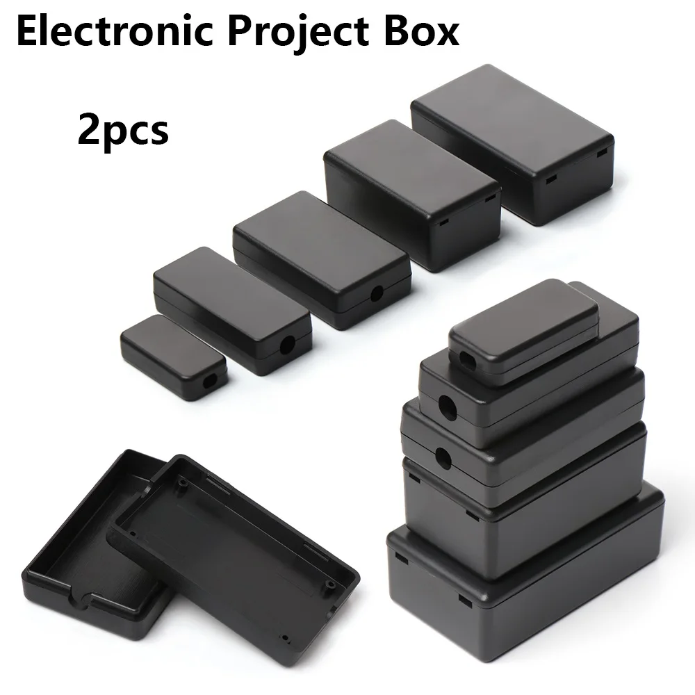 2 шт. высококачественный пластиковый водонепроницаемый черный ящик DIY корпус чехол для инструментов пластиковый электронный ящик для проекта электрические принадлежности