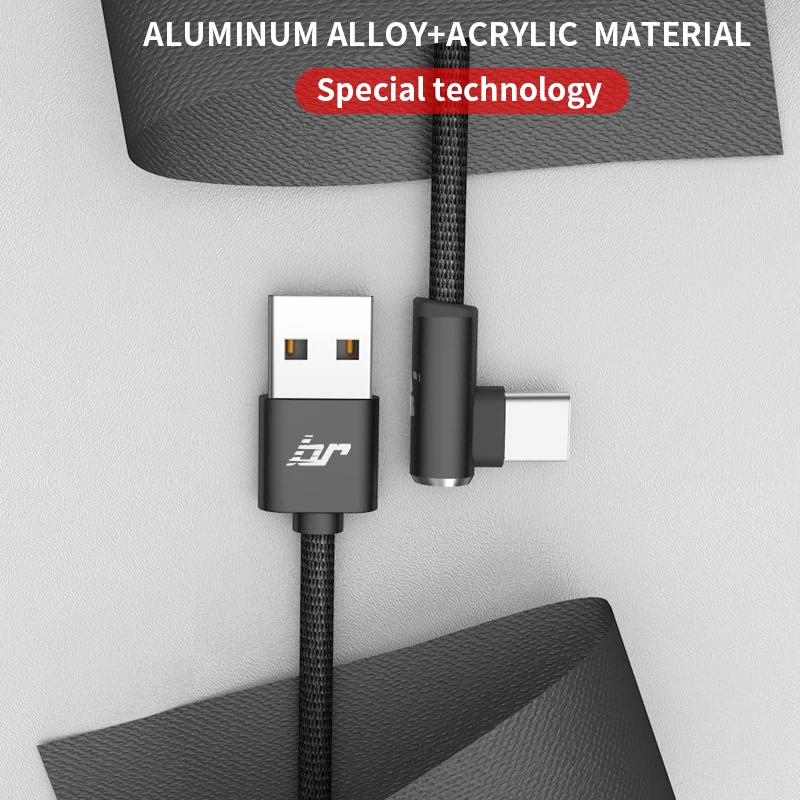 Cable USB tipo C en forma de L BR para Samsung Galaxy Cable Datos rápidos para Xiao mi Cables mi Huawei cargador rápido Cable línea