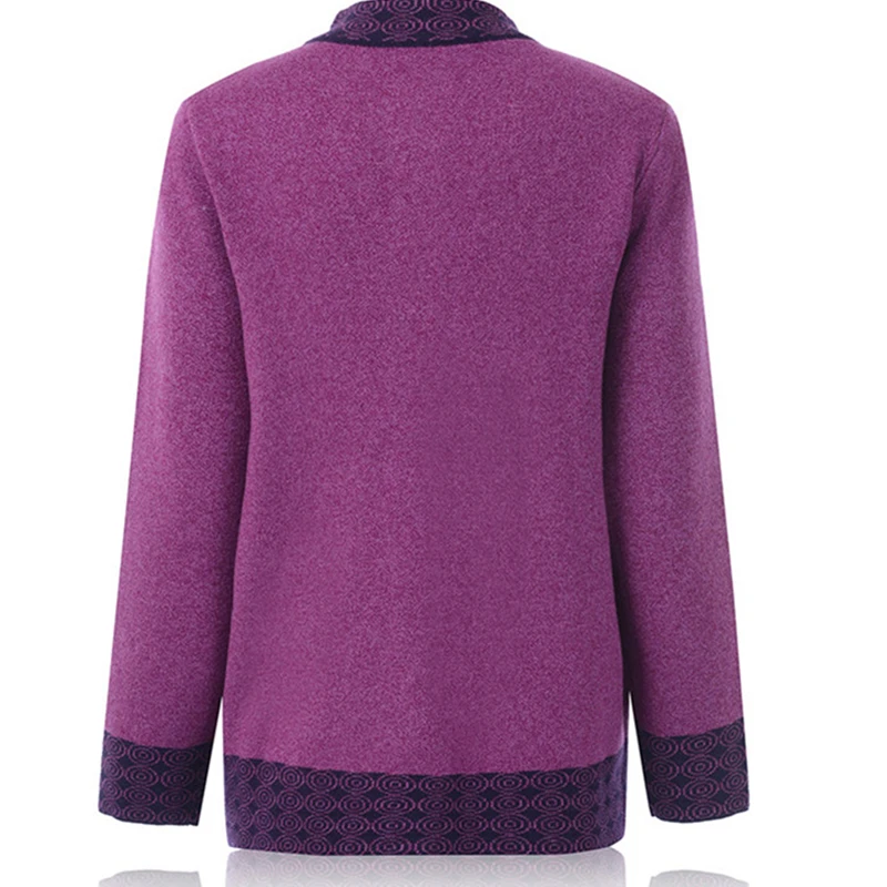 Женский вязаный свитер для пожилых женщин, пальто большого размера 5XL 6XL, Осенний однобортный Свободный кардиган, женский свитер, повседневные топы