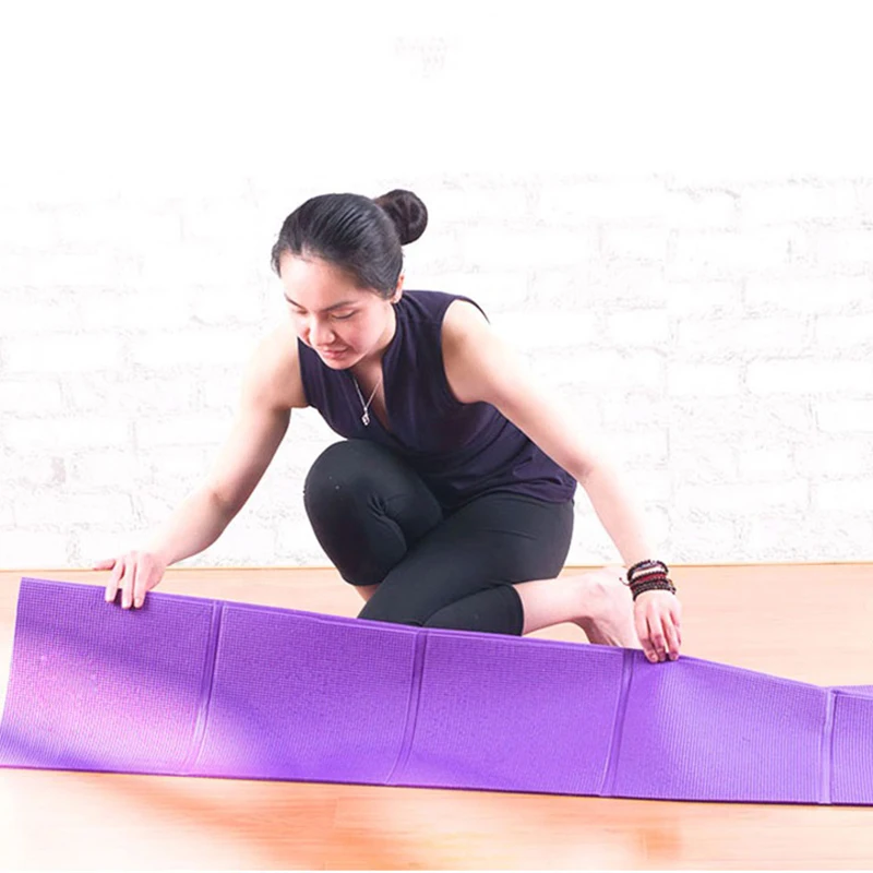 

4mm Folding PVC Yoga Mat Beginners Exercise Skid-proof Foldable Yoga Blanket Fitness For Pilates Indoor Workout Gym Exercise